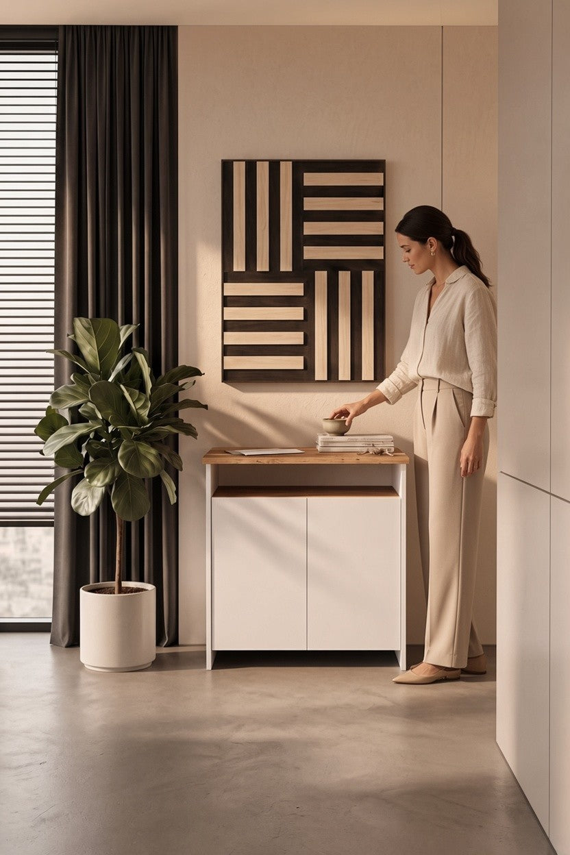 KODIGU Palma Ofis Takımı | 140x60cm Ofis Çalışma Masası | Ofis Dolabı | Sehpa | Ofis Set | 3 Parça Ofis Masa Takımı
