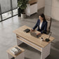 KODIGU Palma Ofis Takımı | 140x60cm Ofis Çalışma Masası | Ofis Dolabı | Sehpa | Ofis Set | 3 Parça Ofis Masa Takımı