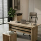 KODIGU Palma Ofis Takımı | 140x60cm Ofis Çalışma Masası | Ofis Dolabı | Sehpa | Ofis Set | 3 Parça Ofis Masa Takımı