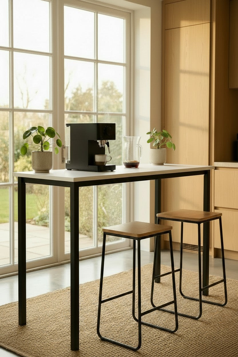 KODIGU 120cm x 45cm BAR Masası 90cm yükseklik | Bar Mutfak Masası | Kahve Köşesi | Yemek Masası | Yüksek Bar Masası | Mutfak Masası | BAR MASASI | Mev Serisi Beyaz