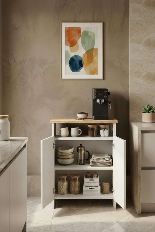 KODIGU POP Çok Amaçlı Dolap | Kahve Köşesi-Banyo Dolabı | 77cm Yükseklik 60cm Genişlik 36cm Derinlik |