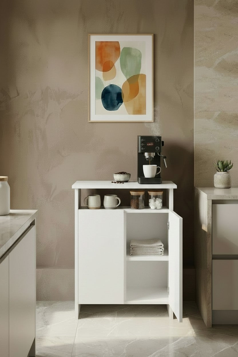 KODIGU POP Çok Amaçlı Dolap | Kahve Köşesi-Banyo Dolabı | 77cm Yükseklik 60cm Genişlik 36cm Derinlik |