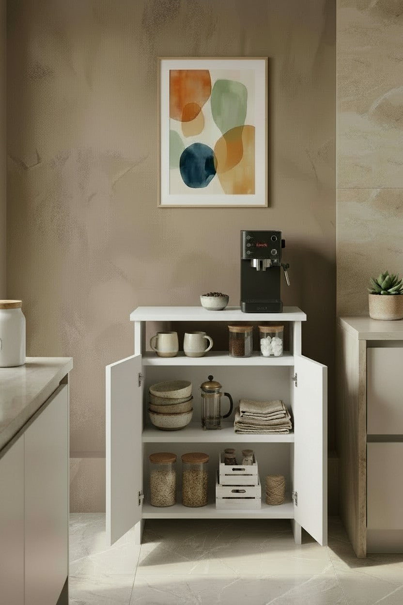 KODIGU POP Çok Amaçlı Dolap | Kahve Köşesi-Banyo Dolabı | 77cm Yükseklik 60cm Genişlik 36cm Derinlik |