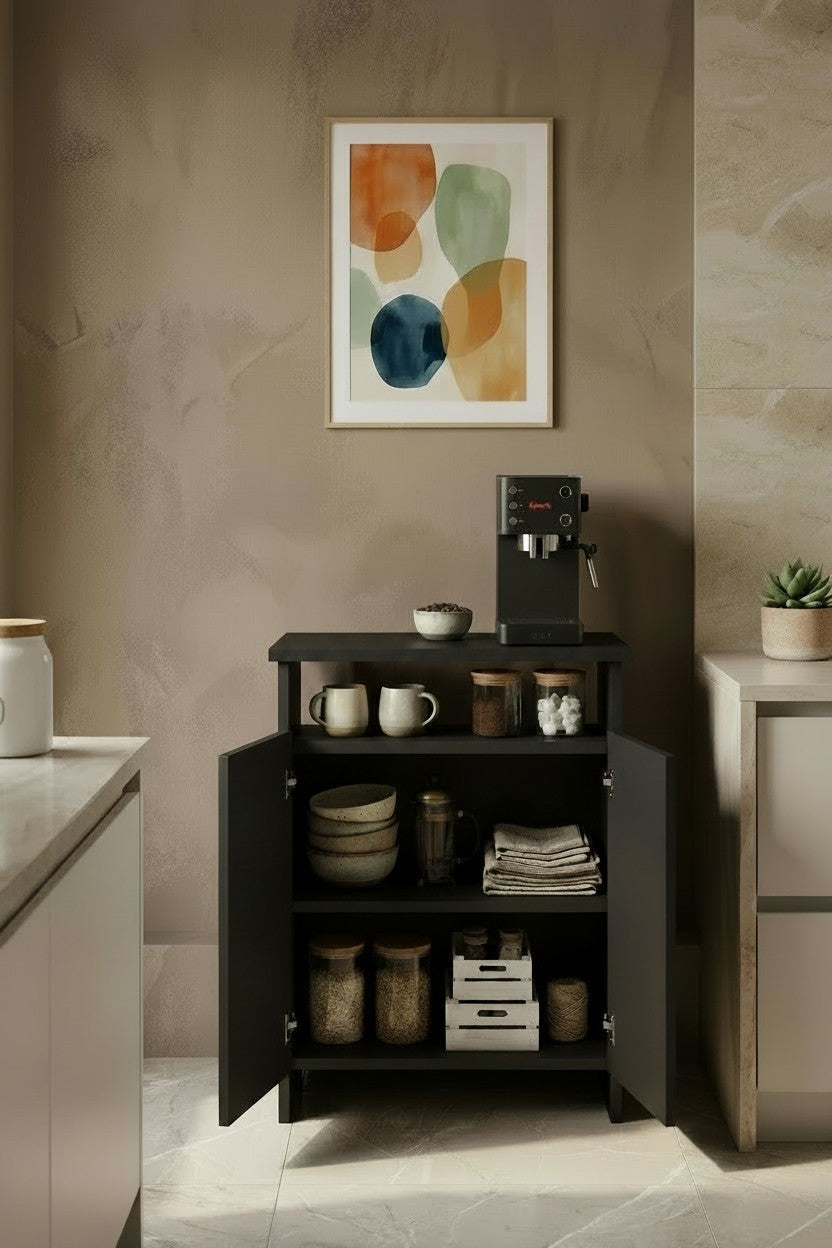 KODIGU POP Çok Amaçlı Dolap | Kahve Köşesi-Banyo Dolabı | 77cm Yükseklik 60cm Genişlik 36cm Derinlik |