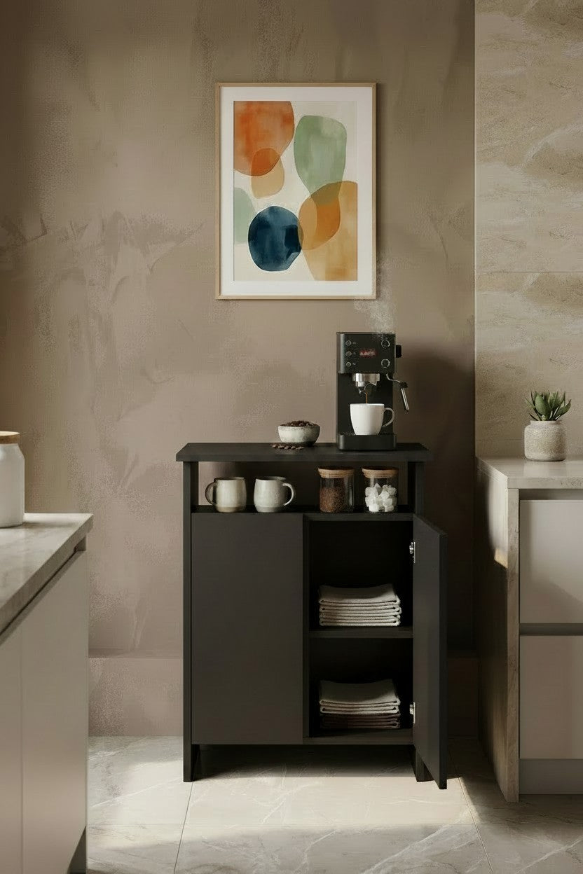 KODIGU POP Çok Amaçlı Dolap | Kahve Köşesi-Banyo Dolabı | 77cm Yükseklik 60cm Genişlik 36cm Derinlik |