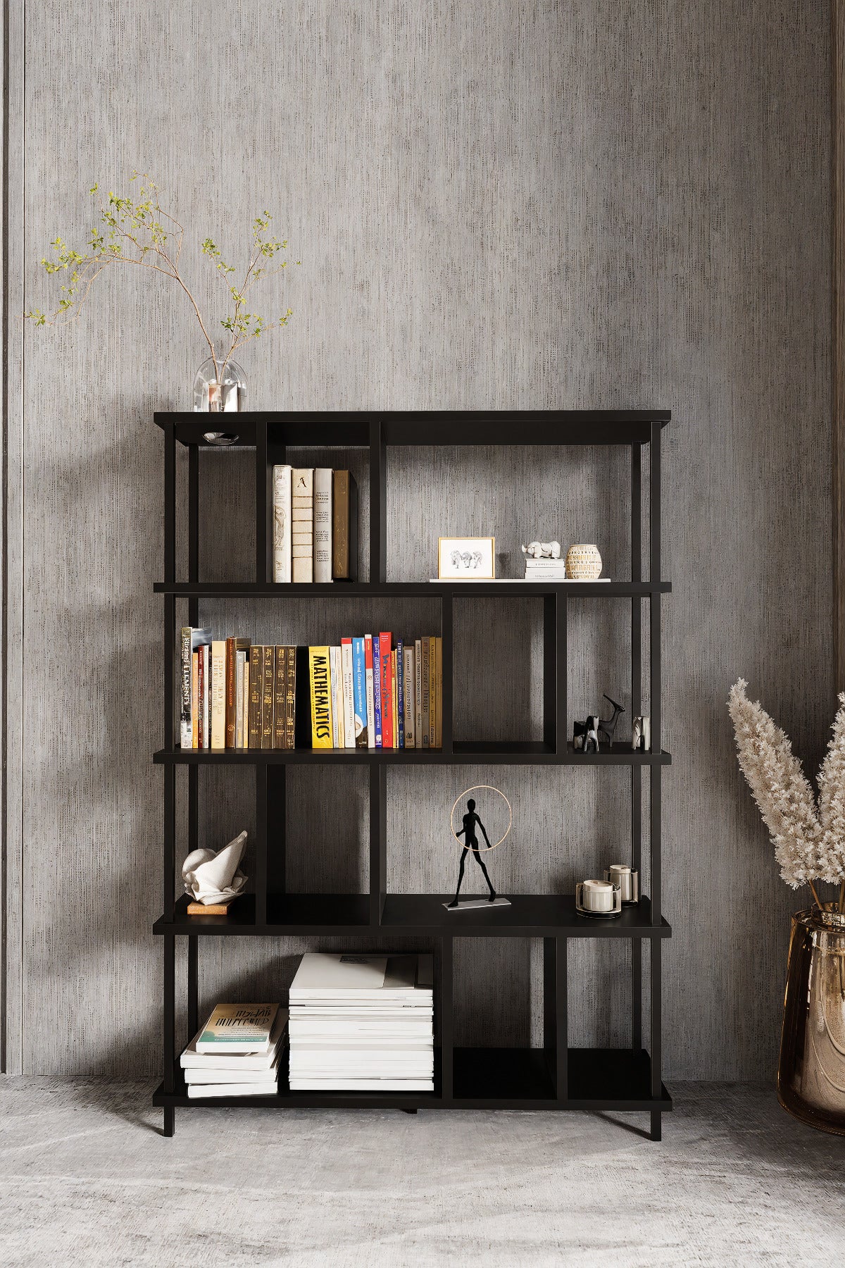 KODIGU 5 Raflı Kitaplık - Kitaplık - 130cm x 90cm x 30cm Kitaplık - Çevir Kur Kitaplık | Kitaplık