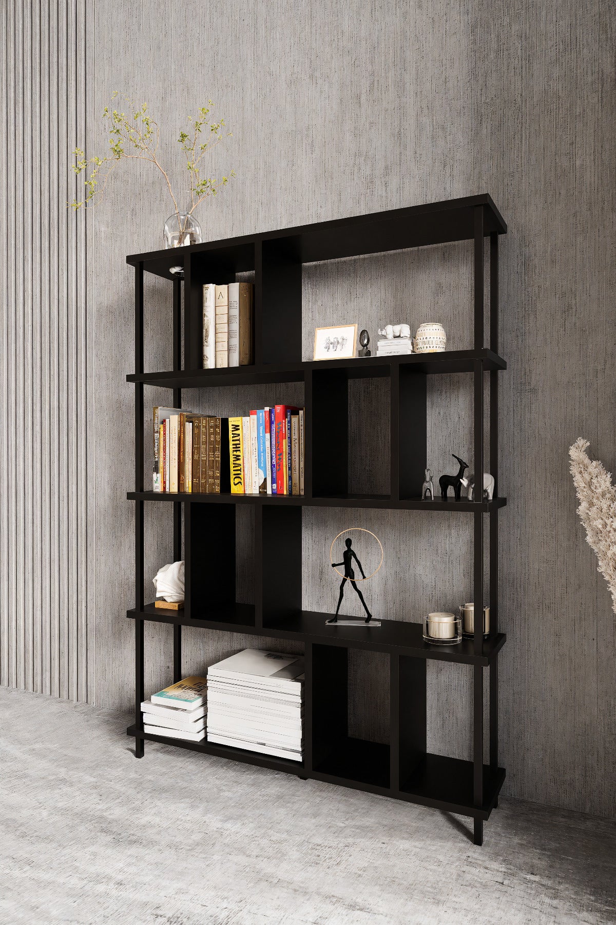 KODIGU 5 Raflı Kitaplık - Kitaplık - 130cm x 90cm x 30cm Kitaplık - Çevir Kur Kitaplık | Kitaplık
